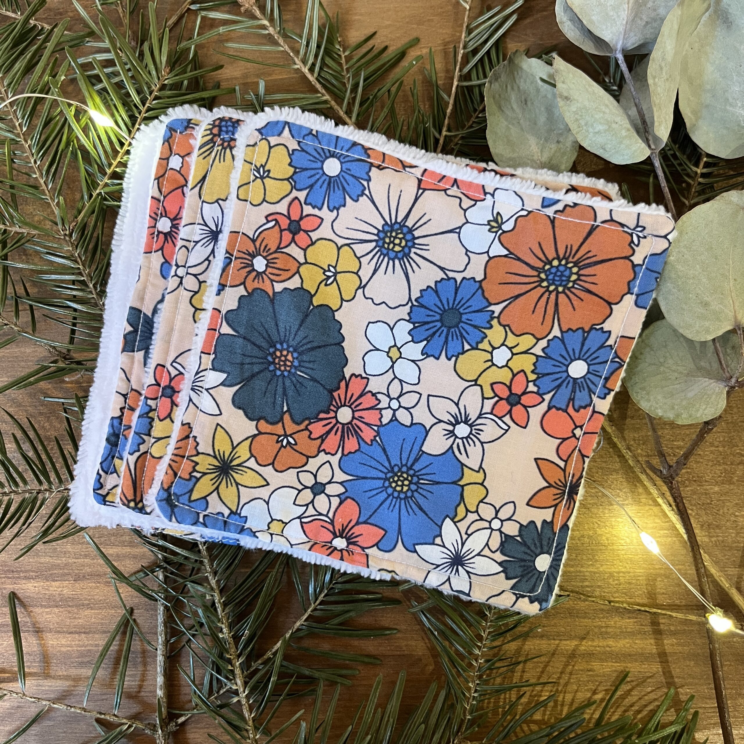 Cotons lavables pour le visage motif fleurs