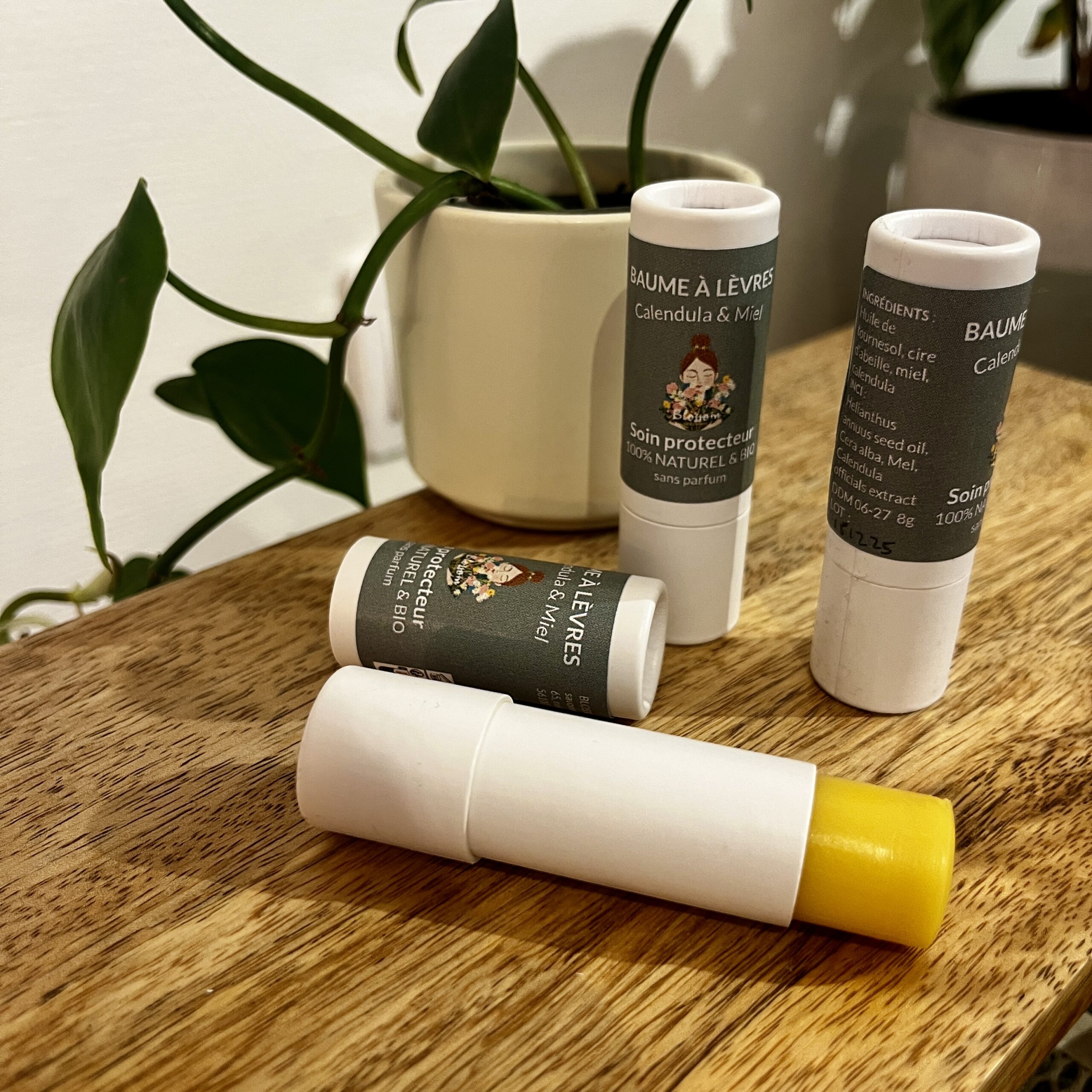 baume à lèvres naturel, bio au calendula et au miel